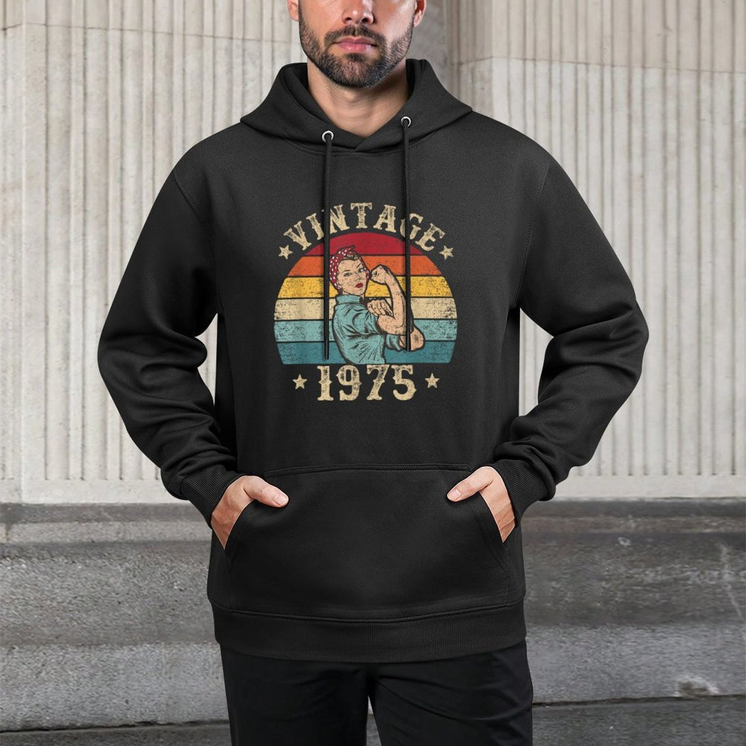 50th Birthday 50-YO Women Retro Vintage 1975 Relaxed Fit Hoodie