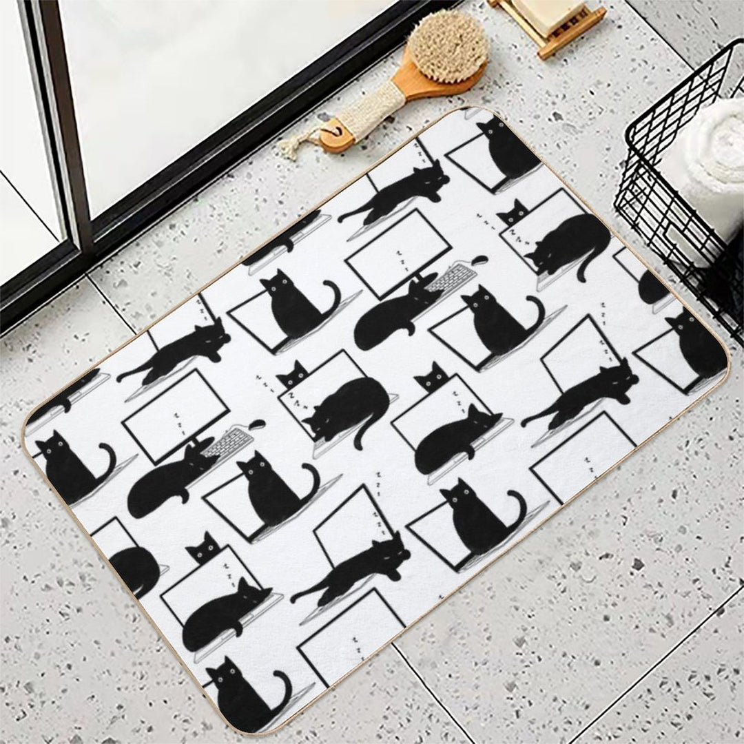 Cats Sitting on Laptops  Pet-Safe Bath Mat