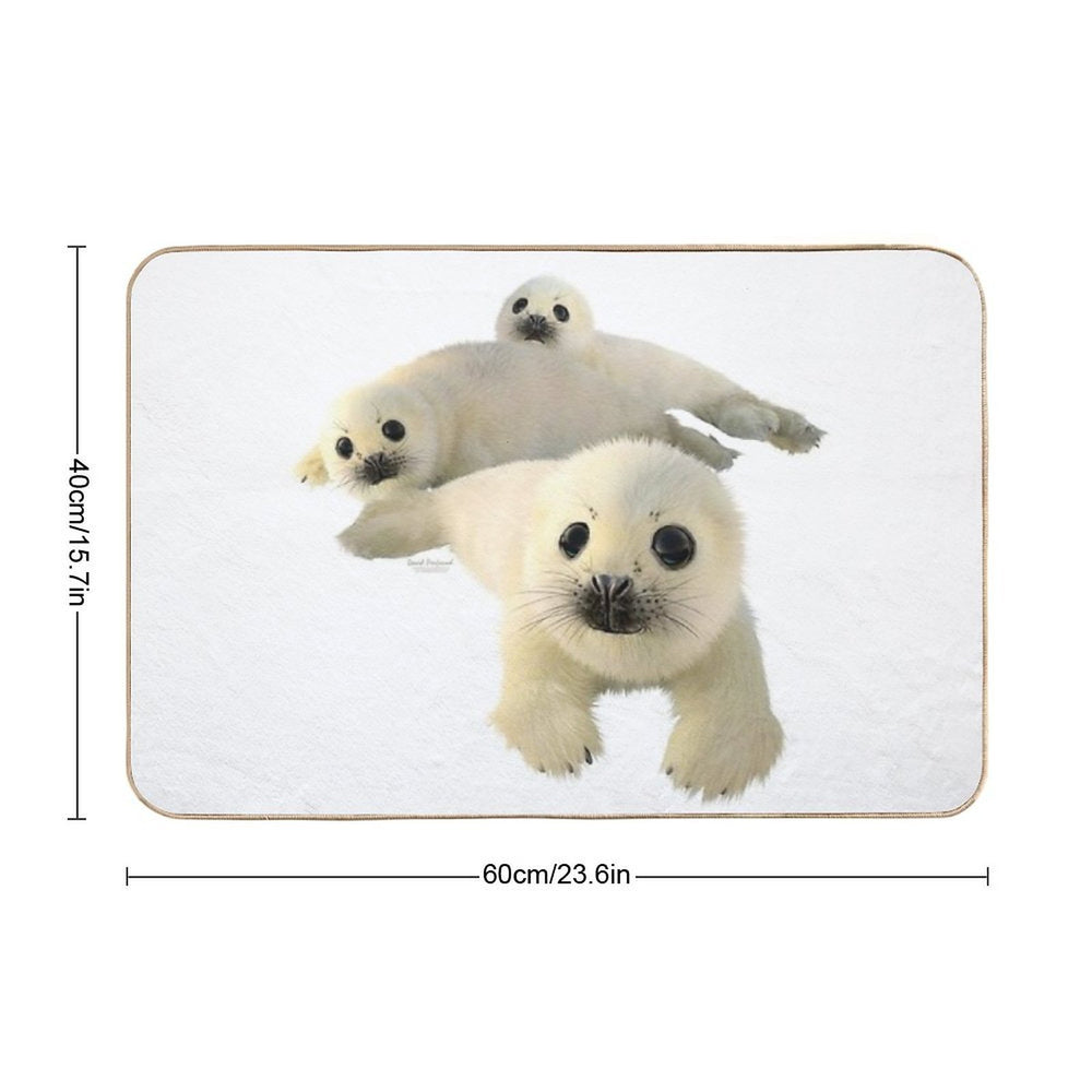 Grey Seals  Anti-Trip Bath Mat