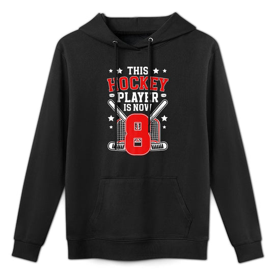 8th Ice Hockey Birthday Eight Year Old Ice Hockey Player Premium All-Day Comfort Hoodie