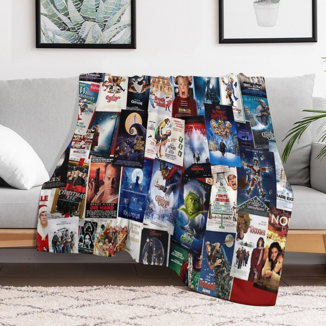 Christmas Film Collage Compact Throw Blanket