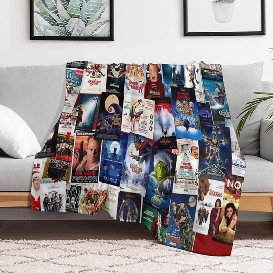 Christmas Film Collage Compact Throw Blanket