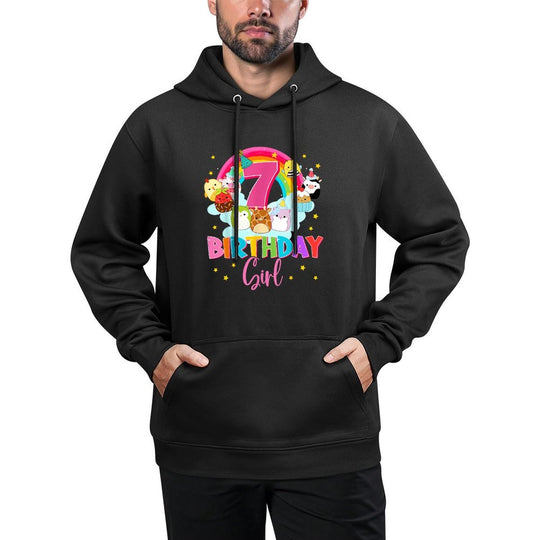 Happy 7th Birthday Squish Squad Mallow Girls Kids Cute Unisex Design Hoodie