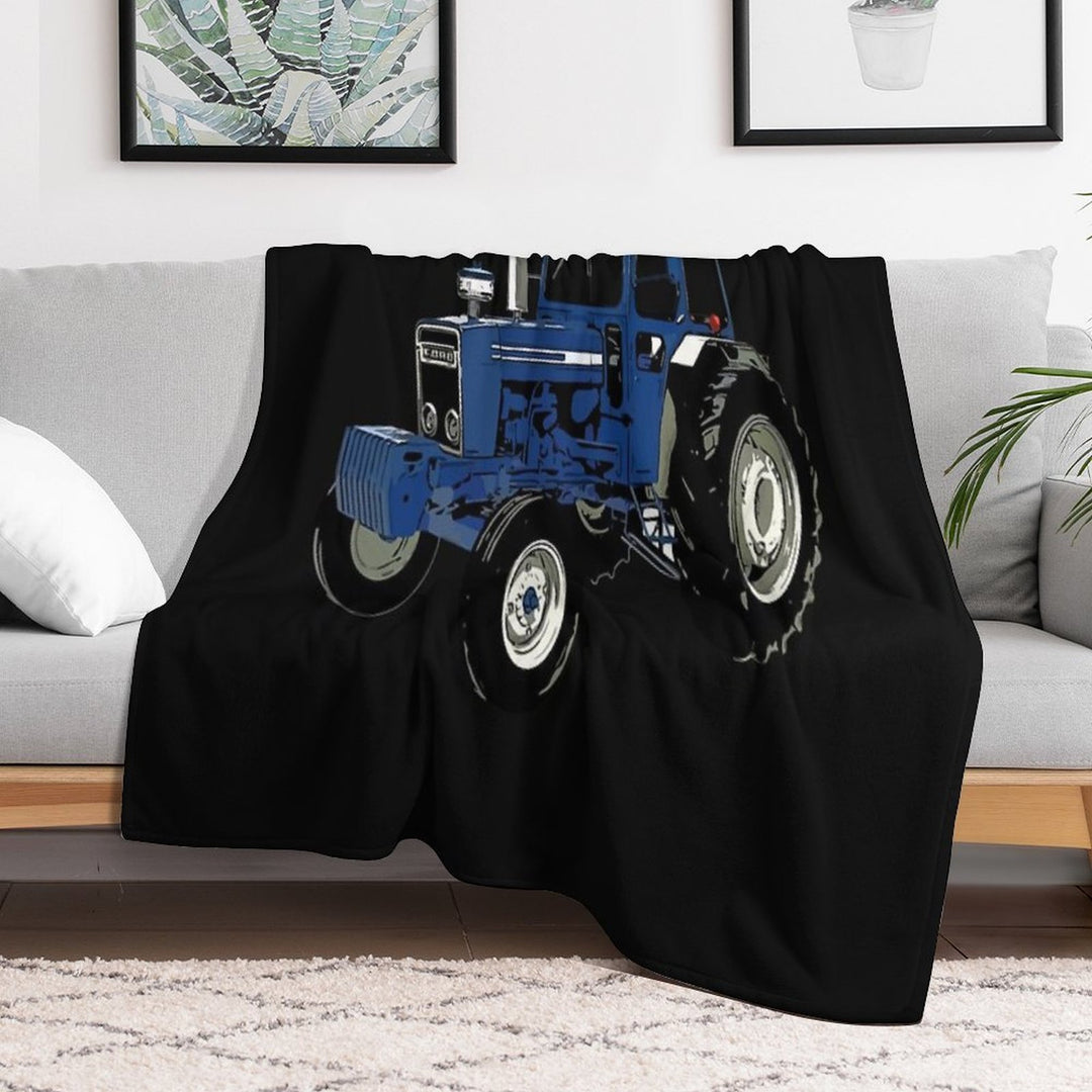 Old Ford Tractor Blue Sustainable Throw Blanket