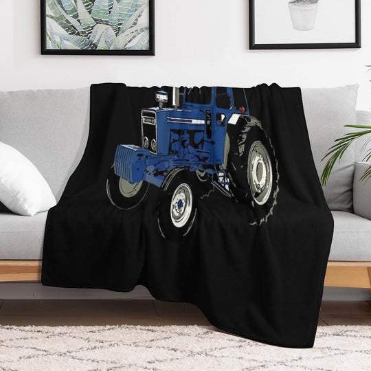 Old Ford Tractor Blue Sustainable Throw Blanket