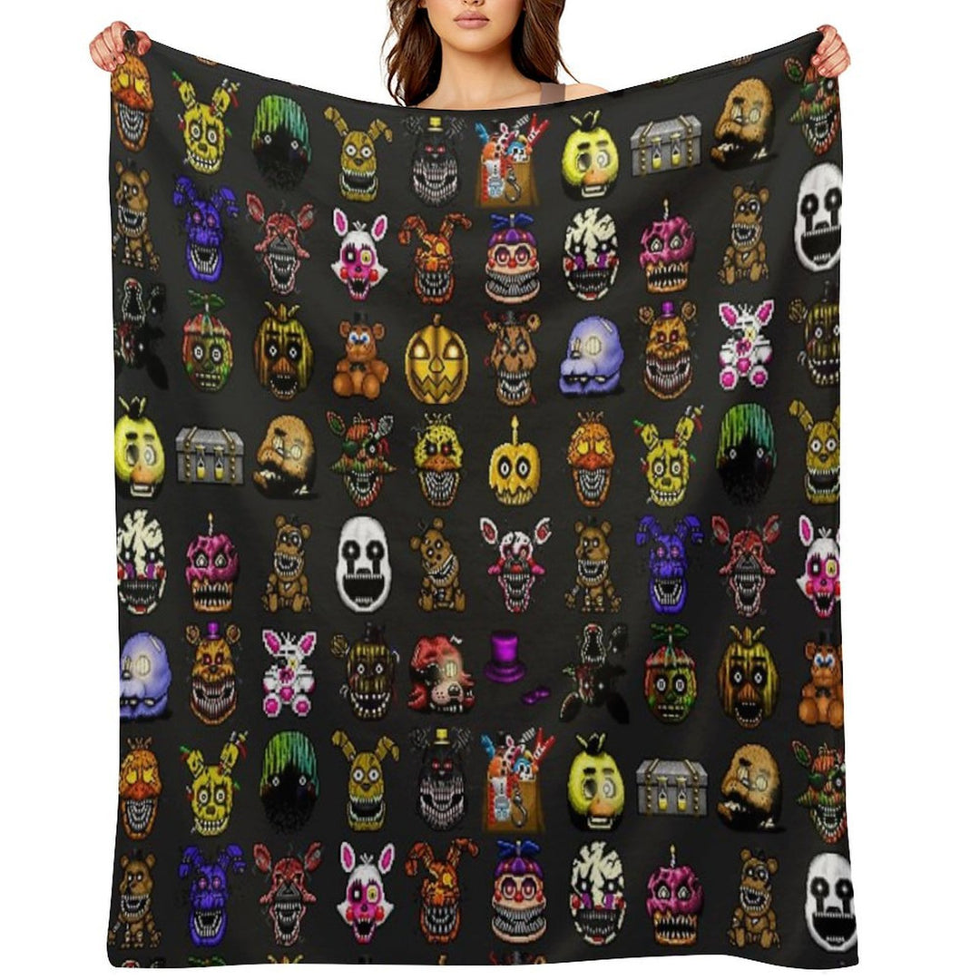 Five Nights at Freddy's - Pixel Art - Multiple Characters New Set Versatility Throw Blanket