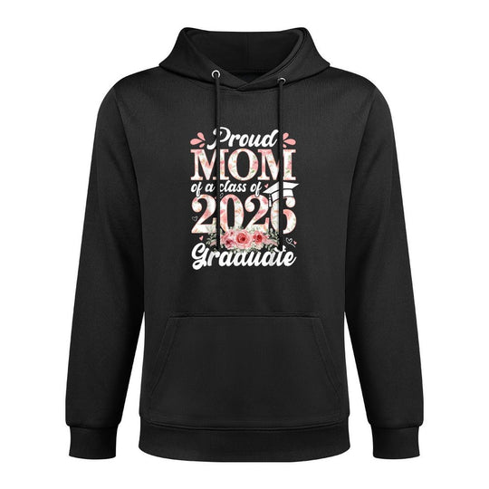 Proud Mom Of A 2026 Graduate Class Senior Graduation Floral Shape Retention Hoodie