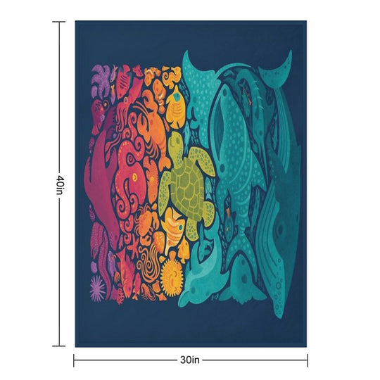 Aquatic Spectrum Comfort Throw Blanket