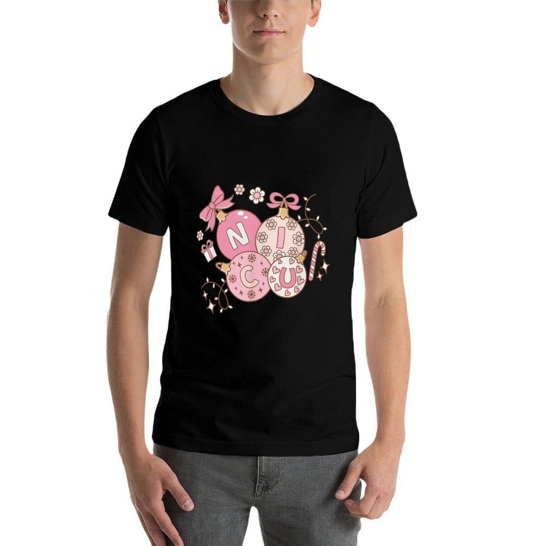 NICU Nurse Pink Christmas Retro Neonatal Intensive Care Unit  Relaxed-fit T-Shirt