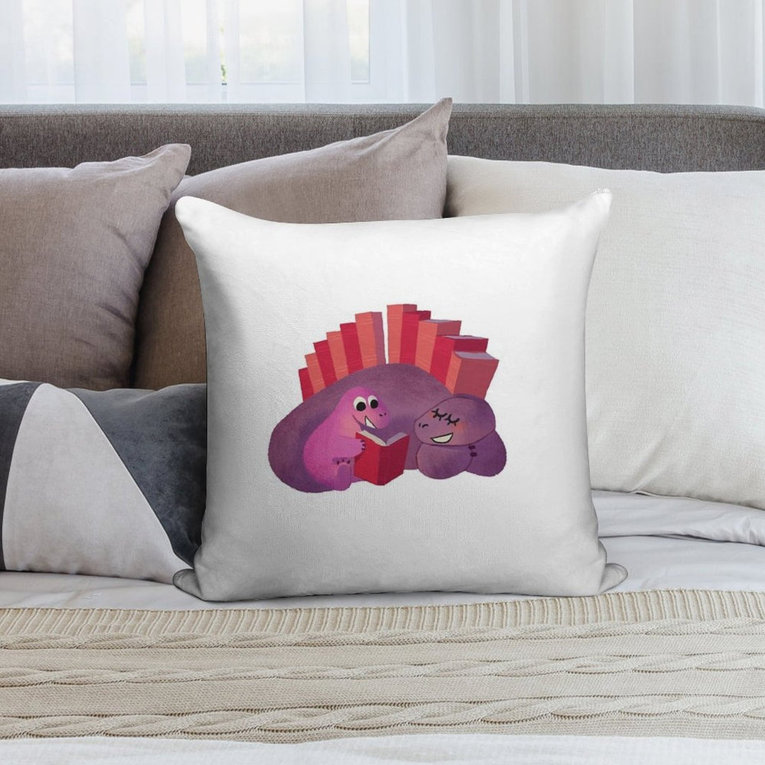 BOOK DINOSAURS 05 Soft Hidden Zipper Throw Pillow