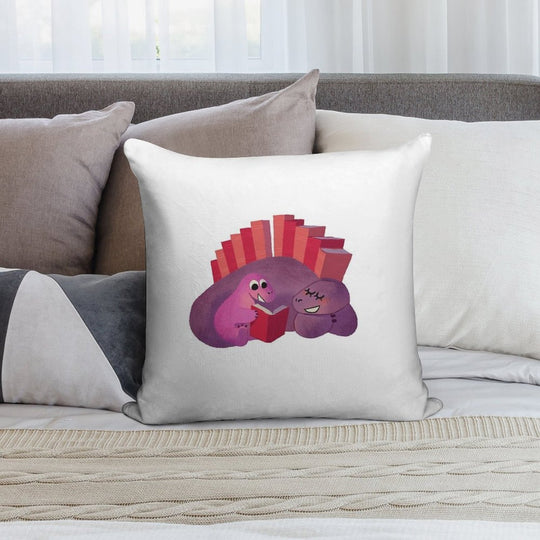BOOK DINOSAURS 05 Soft Hidden Zipper Throw Pillow