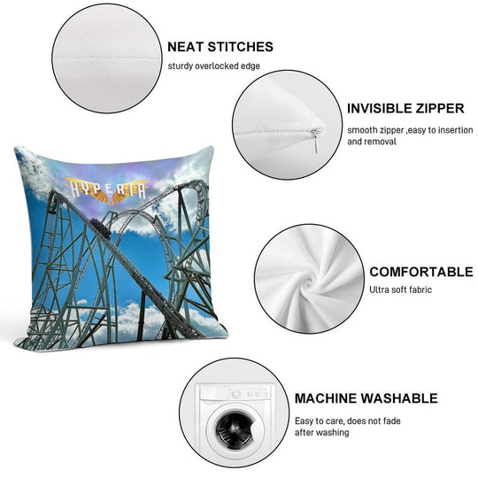 Thorpe Park Hyperia Soft Hidden Zipper Throw Pillow