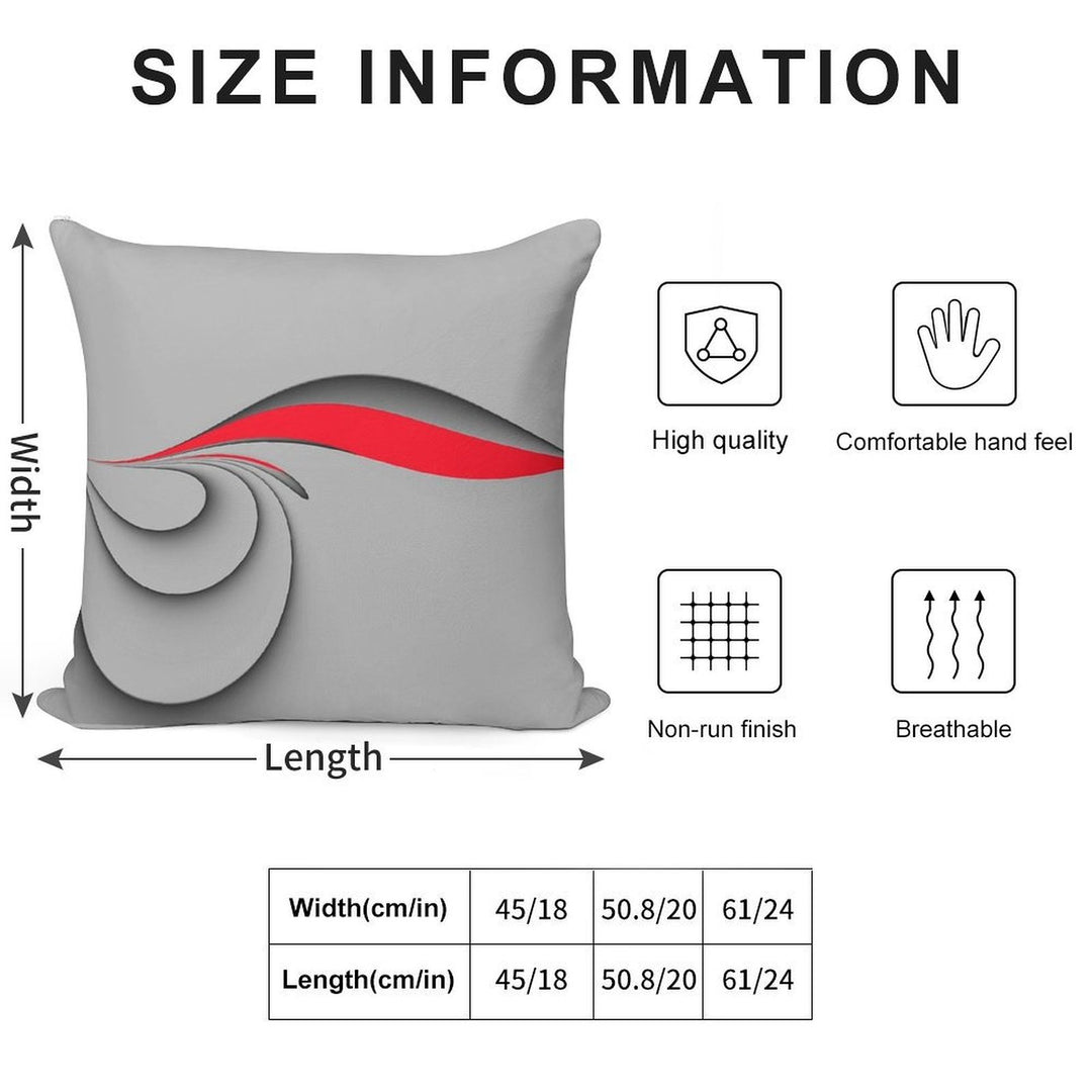 Grey And Red Soft Multiple Sizes Throw Pillow