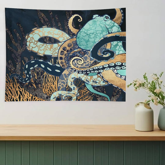 Metallic Octopus II Tapestry
