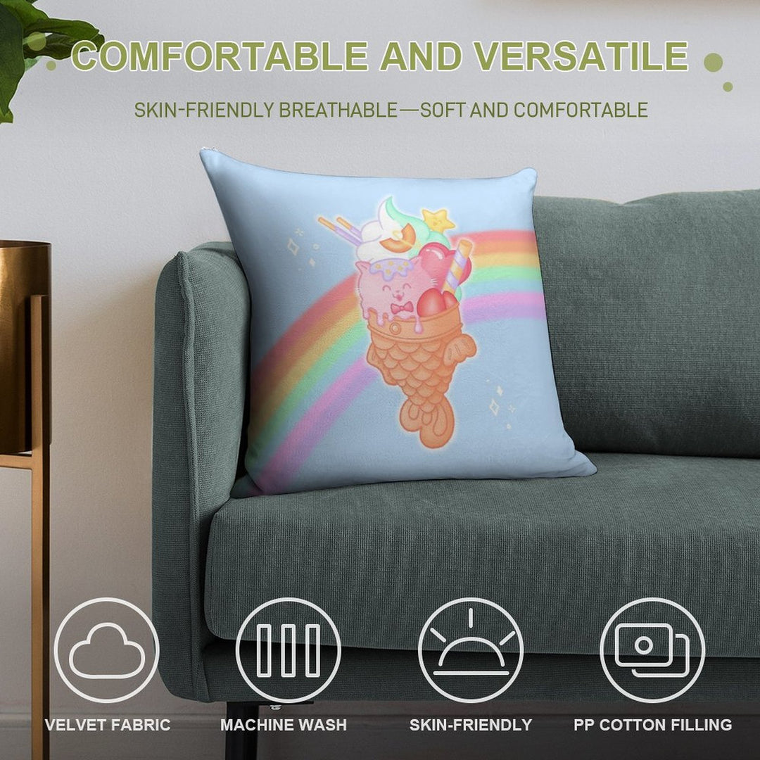 Taiyaki Ice Cream Soft Anti-Pilling Throw Pillow