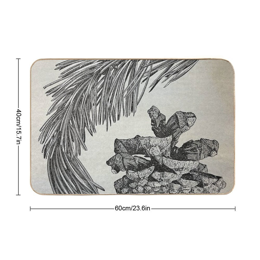 Parry Pine Vintage Etched Plate  Absorbent Bath Mat