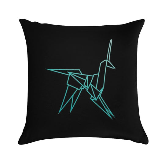 Blue Blade Runner Origami Unicorn Soft Fade-Resistant Throw Pillow