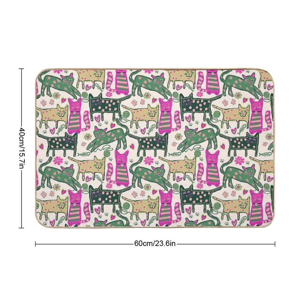 Playful Cats  Non-Slip Bath Mat