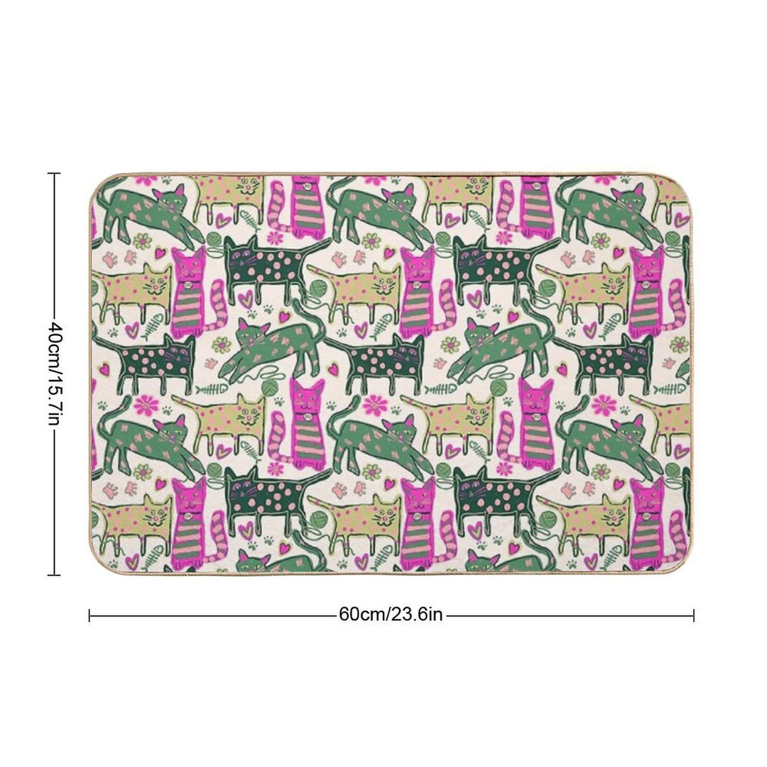 Playful Cats  Non-Slip Bath Mat