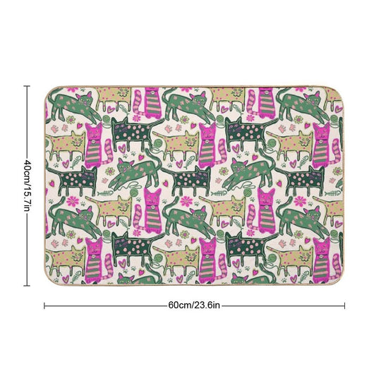 Playful Cats  Non-Slip Bath Mat