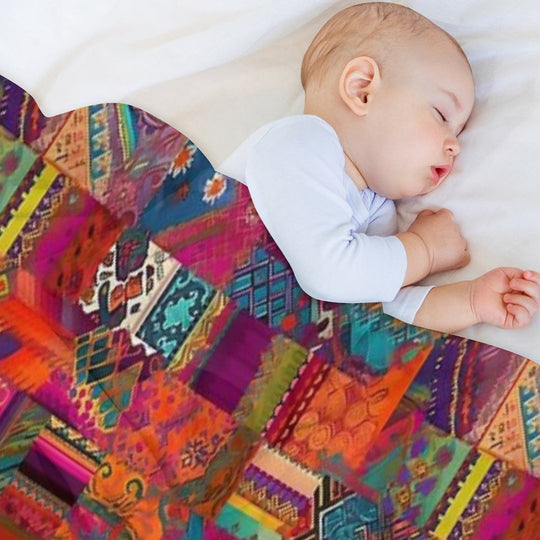 Bohemian Patchwork Style Versatility Throw Blanket