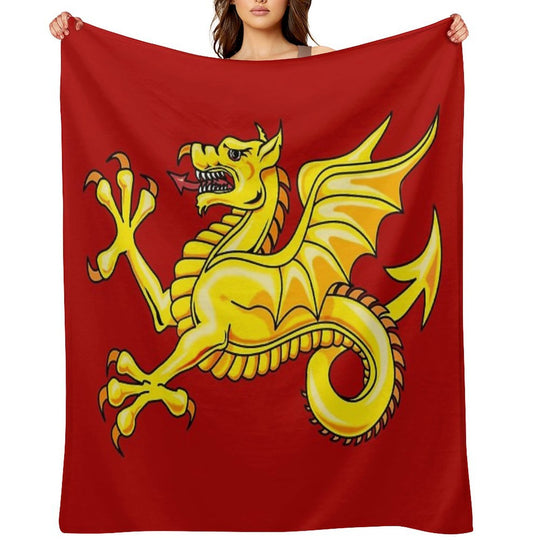 FLAG OF WESSEX - WYVERN Shrink-resistant Throw Blanket