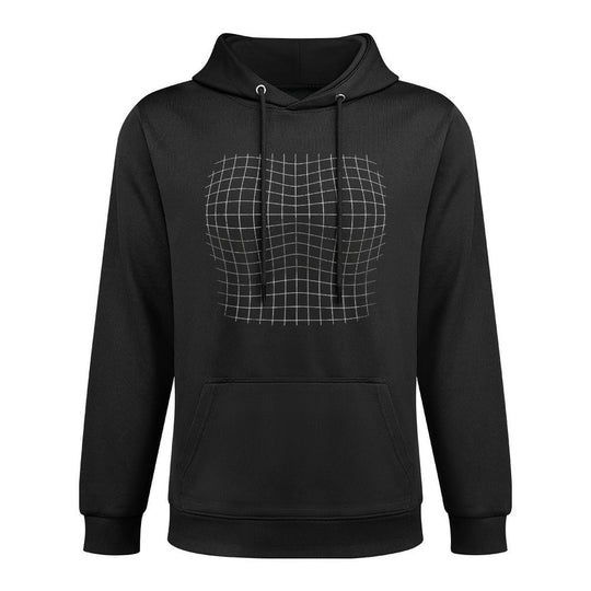 Magnified Chest Abstract Grid Optical Illusion Design All-Day Comfort Hoodie
