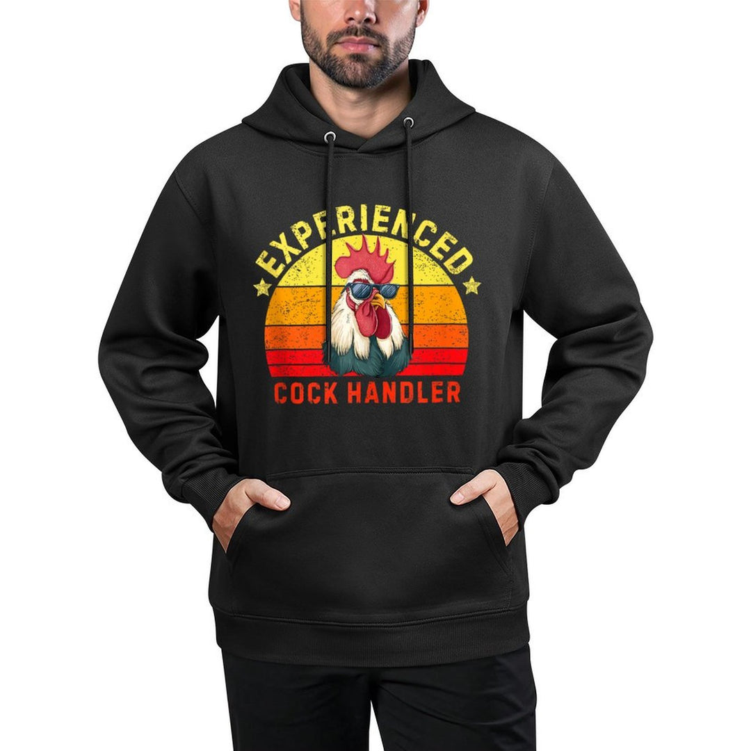 Experienced Cock Handler Funny Chicken Rooster Adult Meme Cotton-Polyester Blend Hoodie