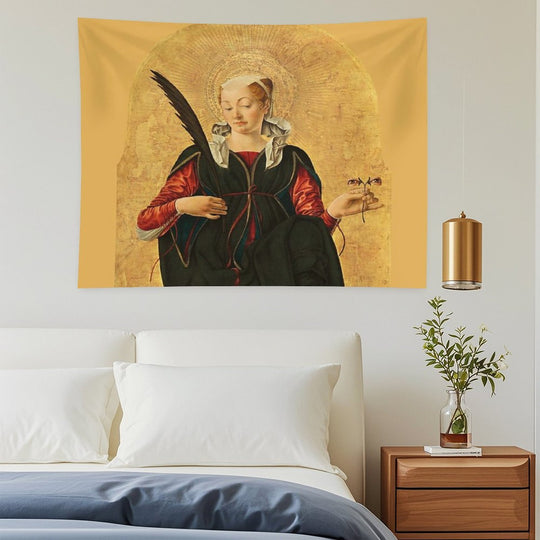 Digitally Remastered St. Lucy by Francesco Del Cossa Tapestry