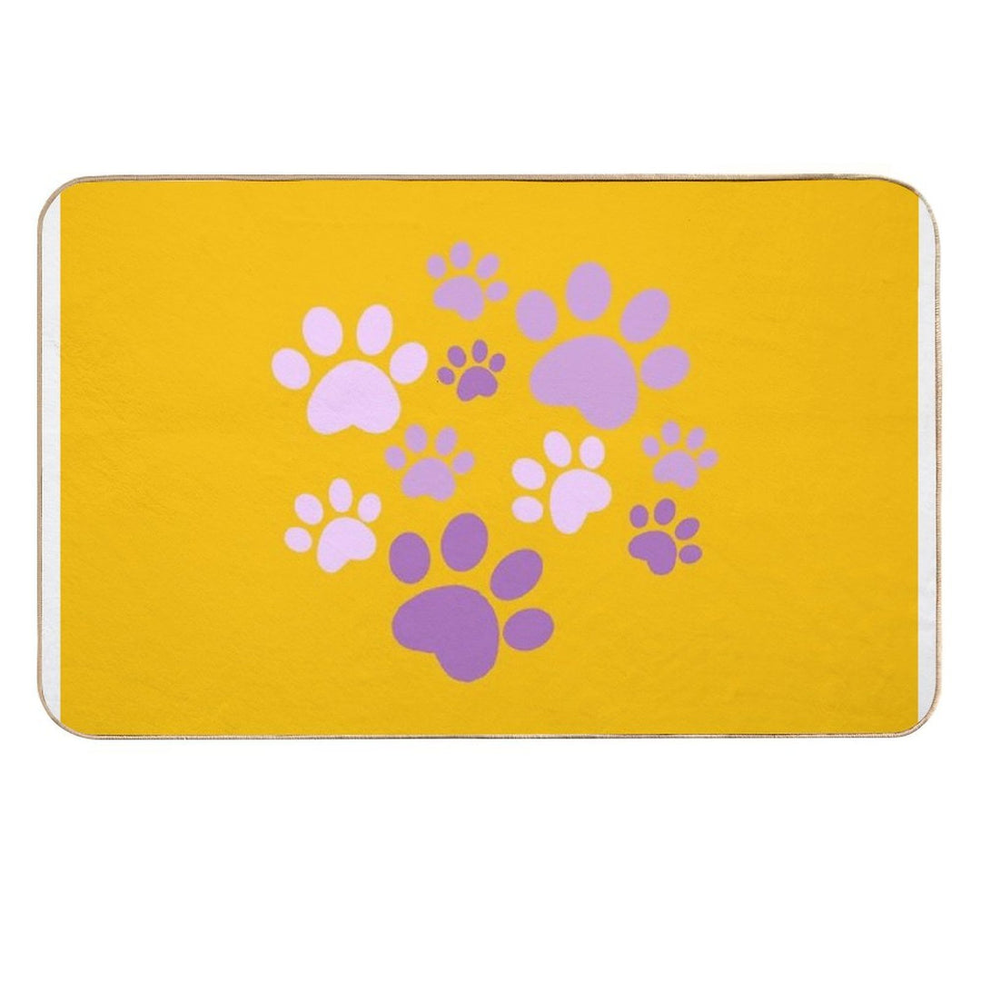 Purple Dog Paws Cute Puppy Paw Prints For Dog Lovers Pet Owners  Dirt-Trapping Bath Mat