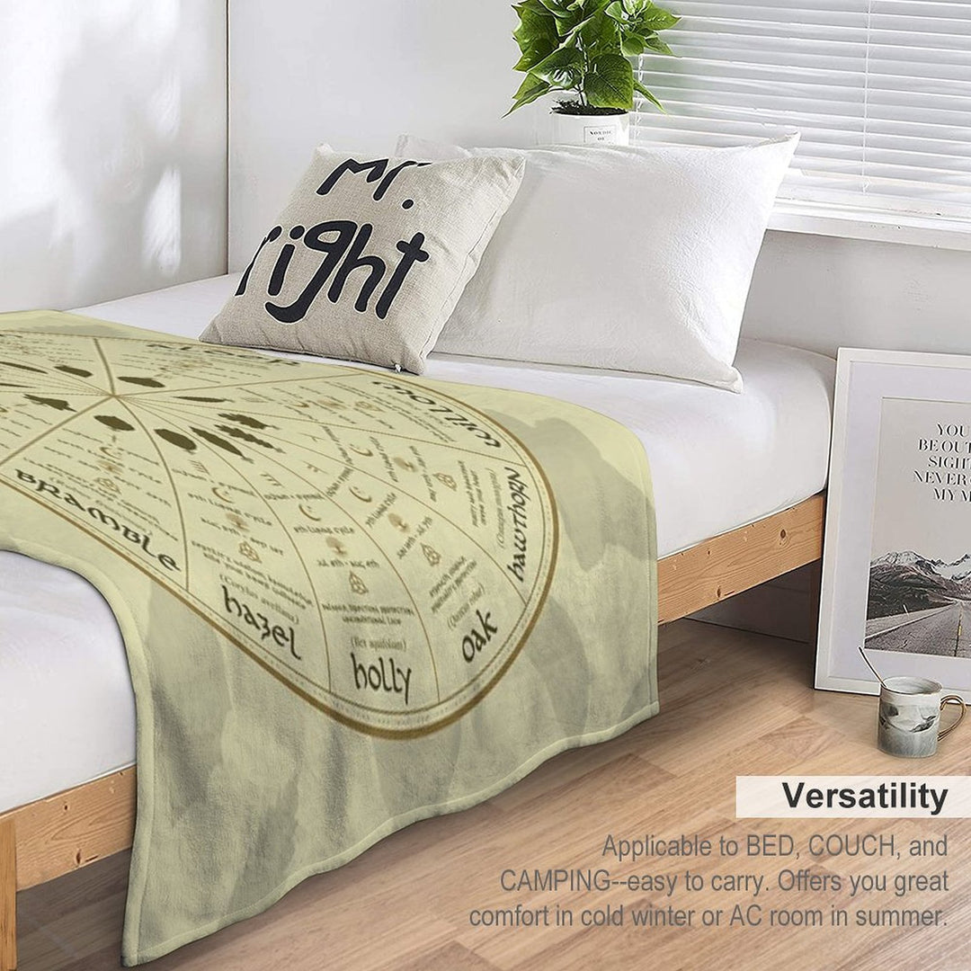 Celtic Ogham Tree Calendar Eco-conscious Throw Blanket