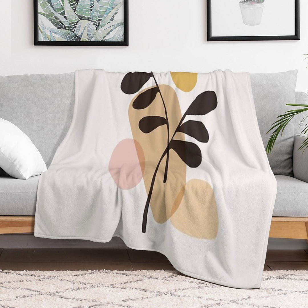 Abstraction_Bohemian_PLANTS_SUN_ART Wrinkle-free Throw Blanket