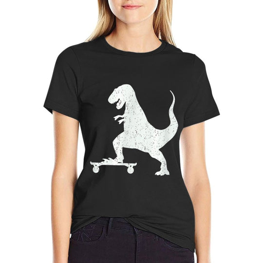 T-Rex on A Skateboard Grunge Dinosaur Skateboarding T-shirt  Moisture-wicking T-Shirt