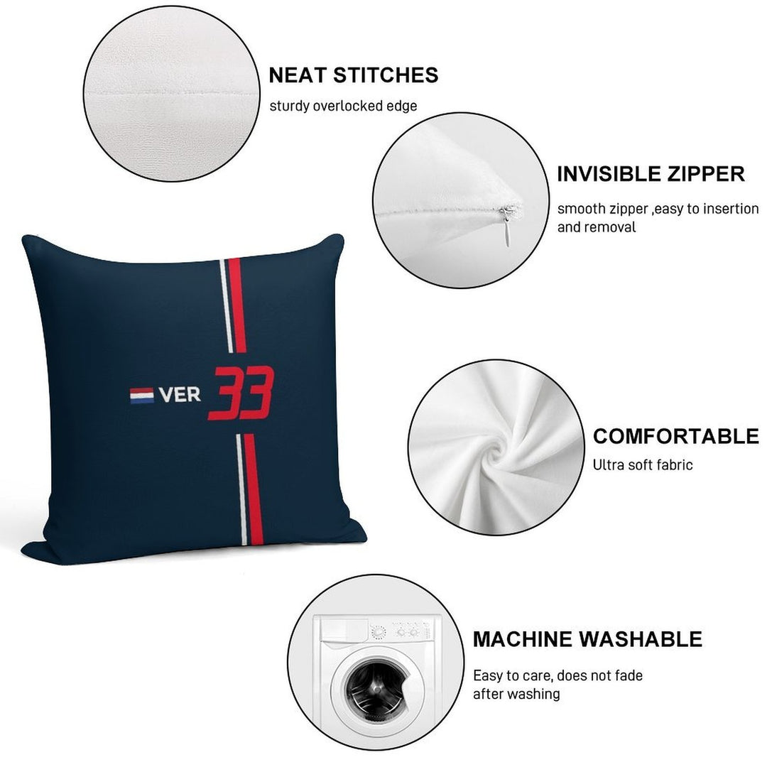 F1 2021 - #33 Verstappen Soft Fade-Resistant Throw Pillow