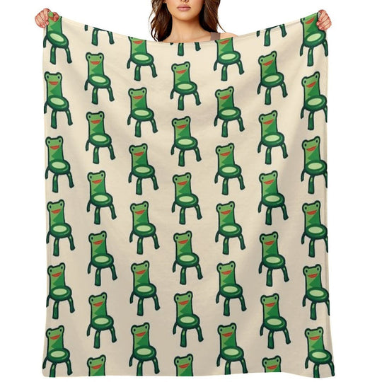 Froggy Chair Eco-conscious Throw Blanket