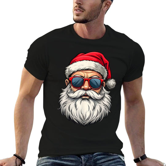 Cool Santa Claus Face Retro Sunglasses Christmas Men Boys  Vintage-inspired T-Shirt