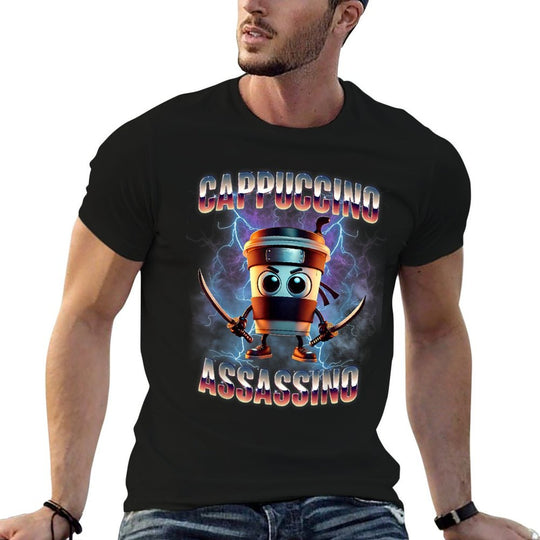 Cappuccino Assassino Brainrot Italian Meme  Polyester Blend T-Shirt