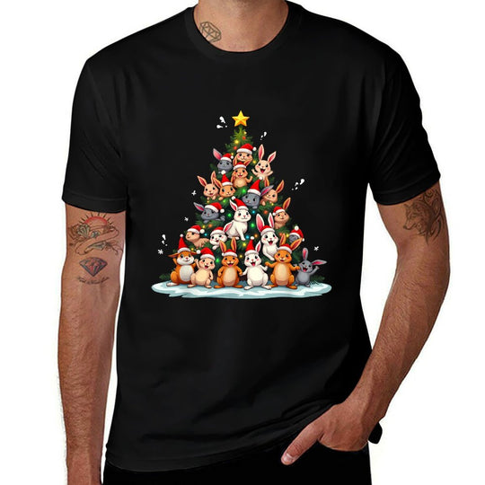 Rabbit Christmas Tree Funny Holiday Bunny  Classic T-Shirt