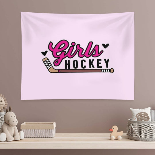 Girls Hockey Tapestry