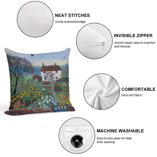 Apple Tree Cottage Soft Short Plush Fabric Throw Pillow