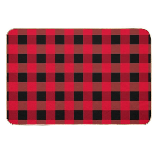 Buffalo Plaid Red And Black Checkered Pattern, Classic Lumberjack Design  Eco-Friendly Bath Mat