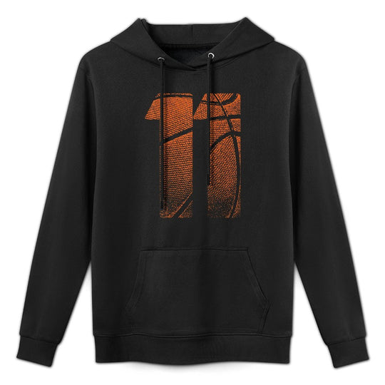 11th Birthday Boy Basketball Player Basketball 11 Years Old Medium-Weight Fabric Hoodie