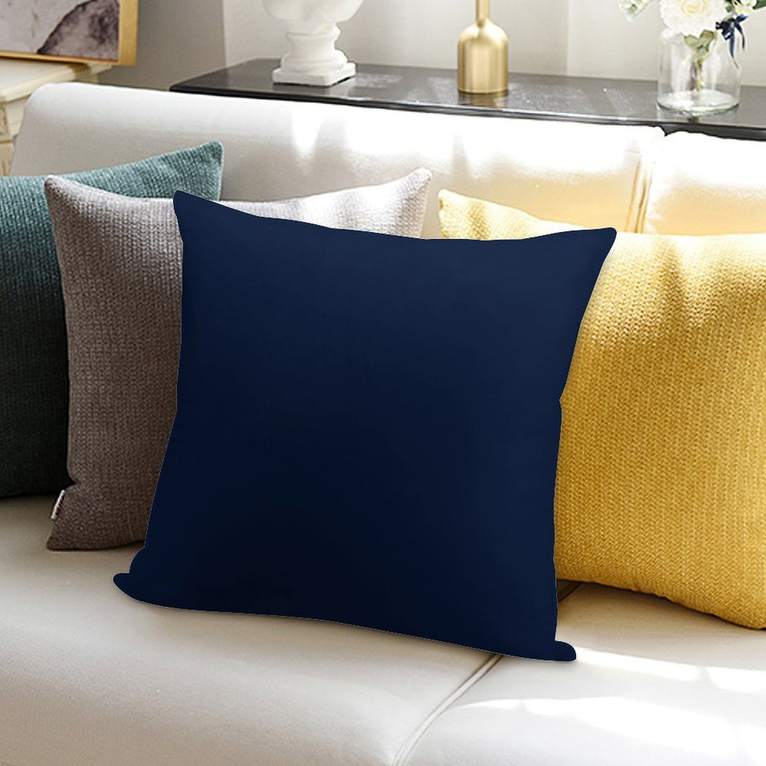 Dark Blue  Maastricht Blue Solid Color Soft Washable Throw Pillow