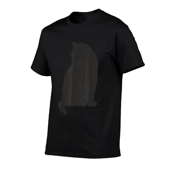 Minimalist Cute Black Cat Owner Feline Art Kitten Lover  Versatile T-Shirt