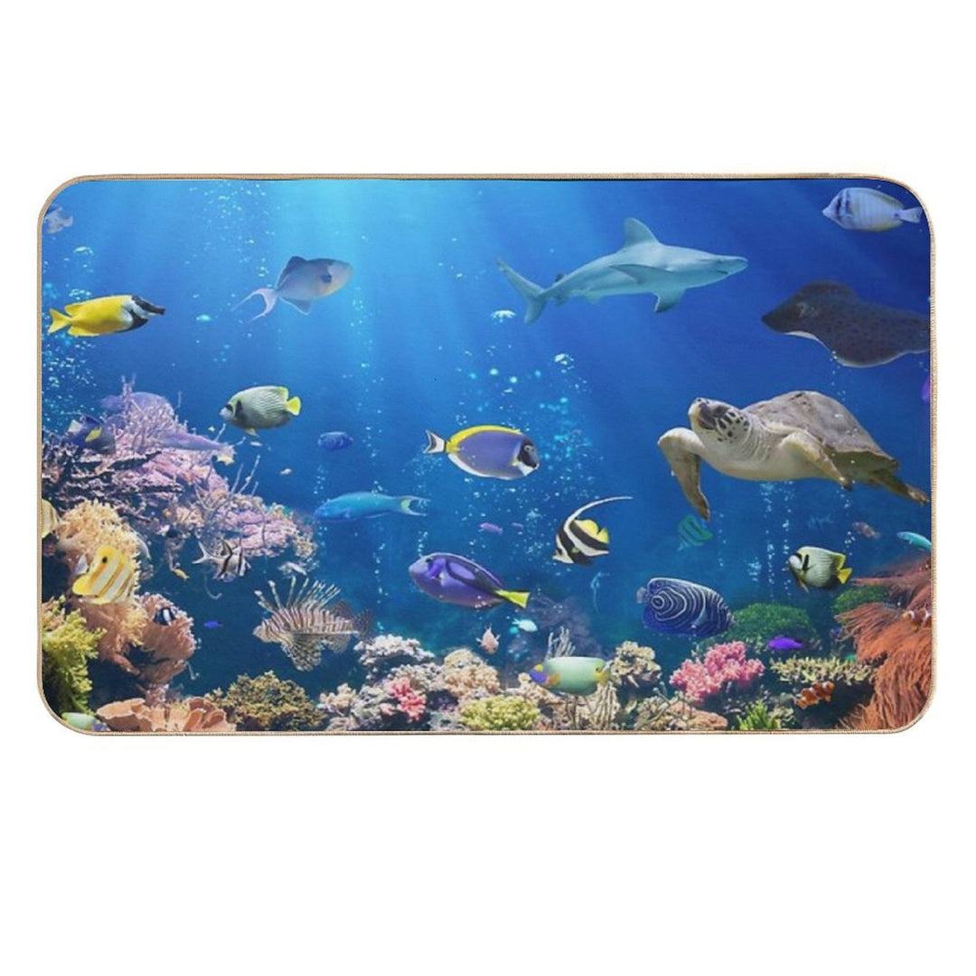 Aquarium - Fish Coral Turtle Shark Durable Bath Mat