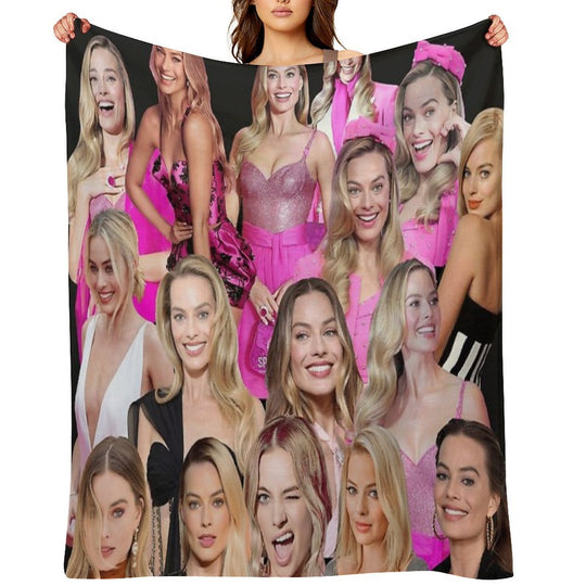 HIGH QUALITY Margot Robbie Photo Collage Durable Throw Blanket