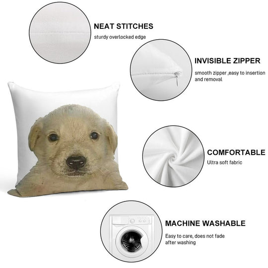 Jotchua Meme Jotchua Dog Soft Hidden Zipper Throw Pillow