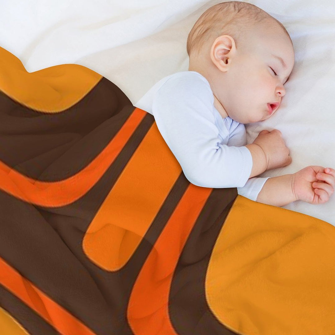 Palm Springs Retro Mid-Century Modern Abstract Pattern in 70s Brown And Orange Compact Throw Blanket