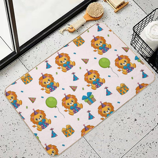 Happy Birthday Pattern  Easy To Clean Bath Mat