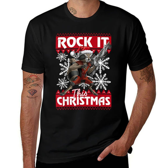 Marvel Guardians Of The Galaxy Rocket Rock It This Christmas  Quick-drying T-Shirt